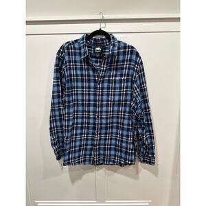 Roots Plaid Flannel Button Down Shirt Size XL